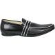 Fratelli Premium Black Perforated Leather With White Piping Loafer Shoes 9042-01
